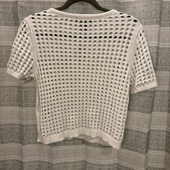 Women’s White DKNY Jeans Crochet Top Size L / Large, 100% Cotton - Picture 4 of 4